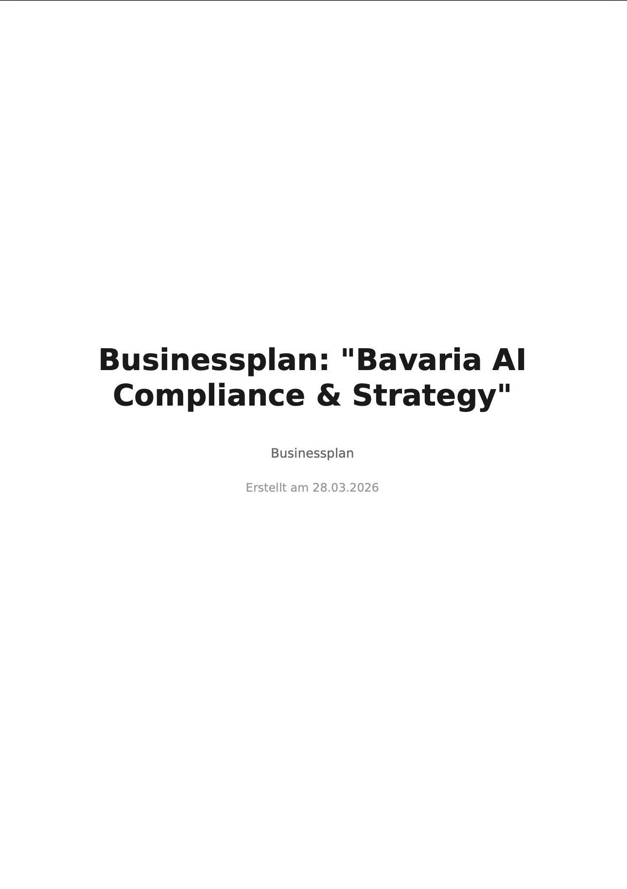 Businessplan Titelseite